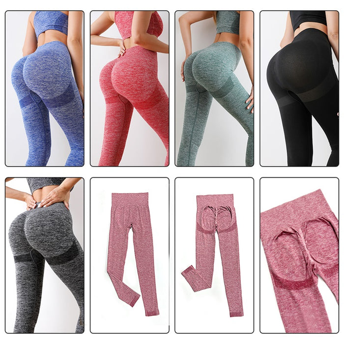 Tight Trouser Pant Workout Gym Scrunch Butt Lift Fitness Yoga Leggings Set