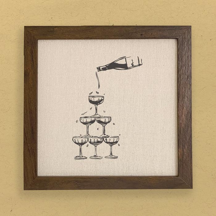 Tower of Glasses - Framed Sign