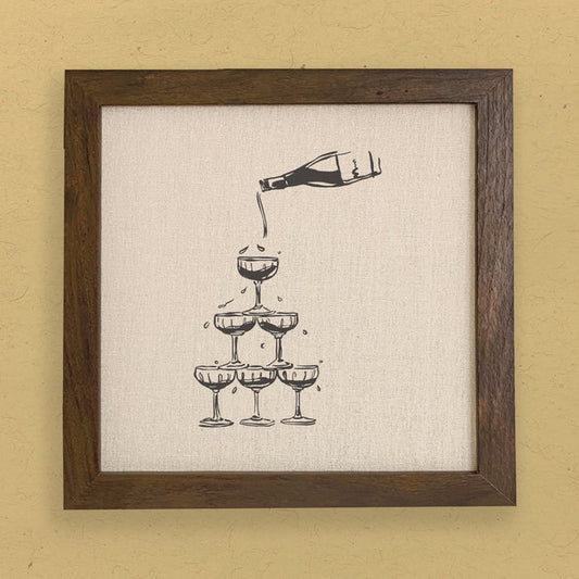 Tower of Glasses - Framed Sign