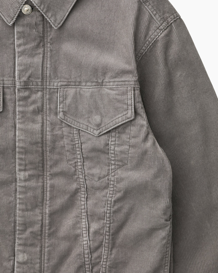 Trucker Blouson Cotton Cord Sulfur Dye With Windstopper® Gray