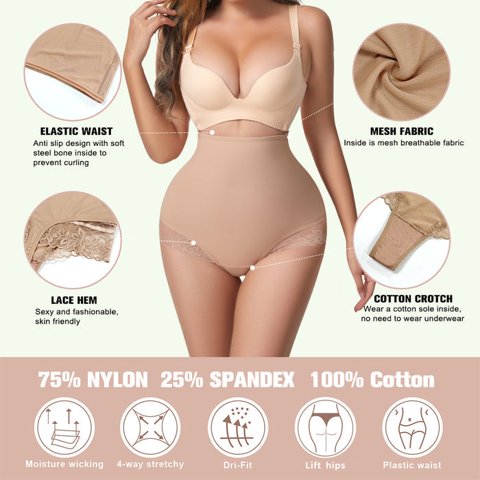 Tummy Control Thigh Panties Lace Butt Lift Underwear High Waist Trainer Shaper