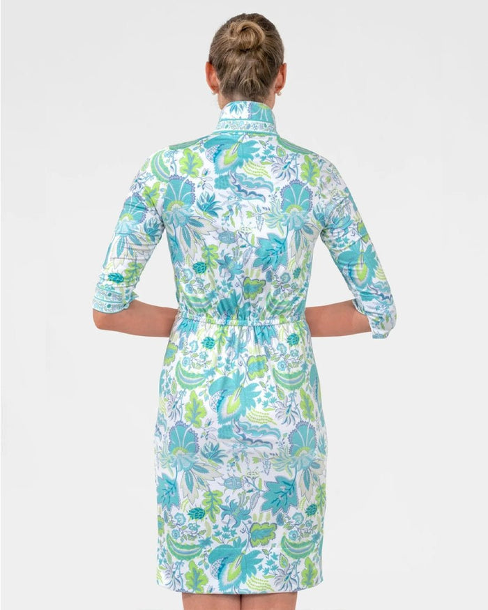 Gretchen Scott - Twist And Shout Dress - Ocean Turq Blooming Party