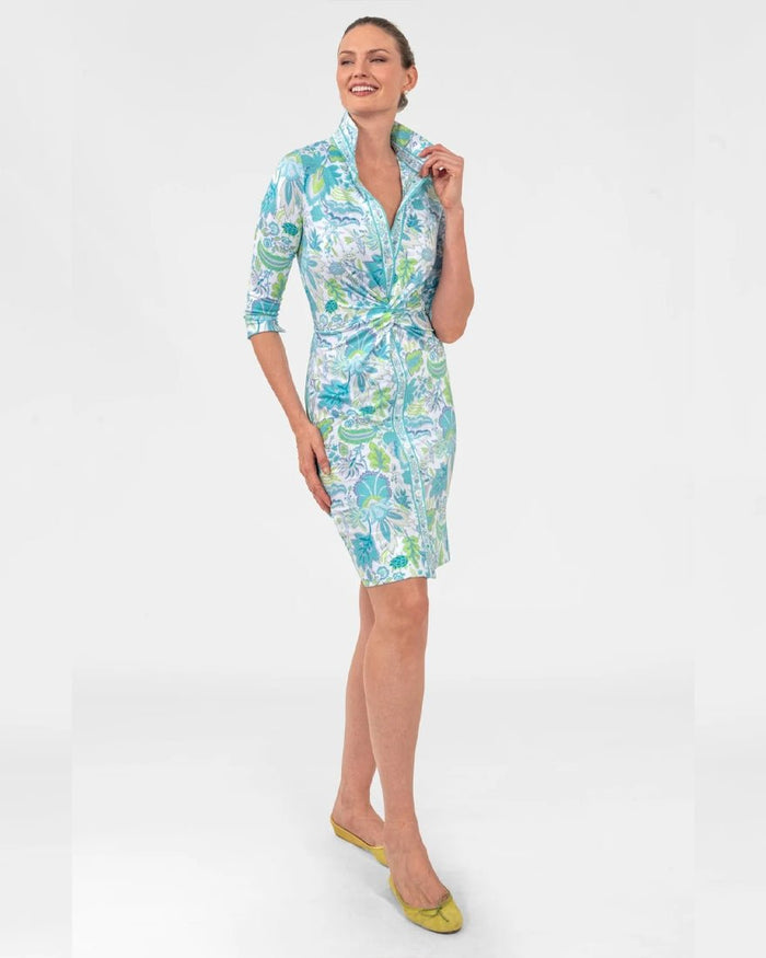Gretchen Scott - Twist And Shout Dress - Ocean Turq Blooming Party