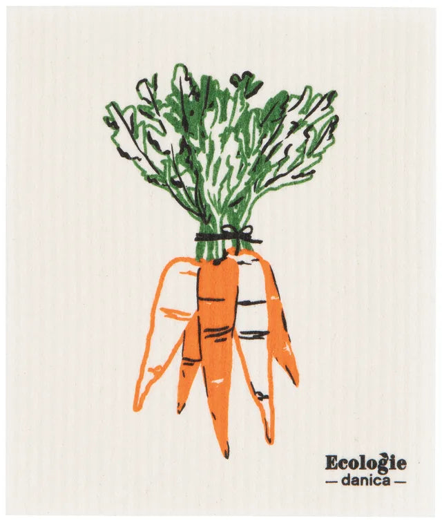 Veggie Stand Carrots Swedish Dishcloth