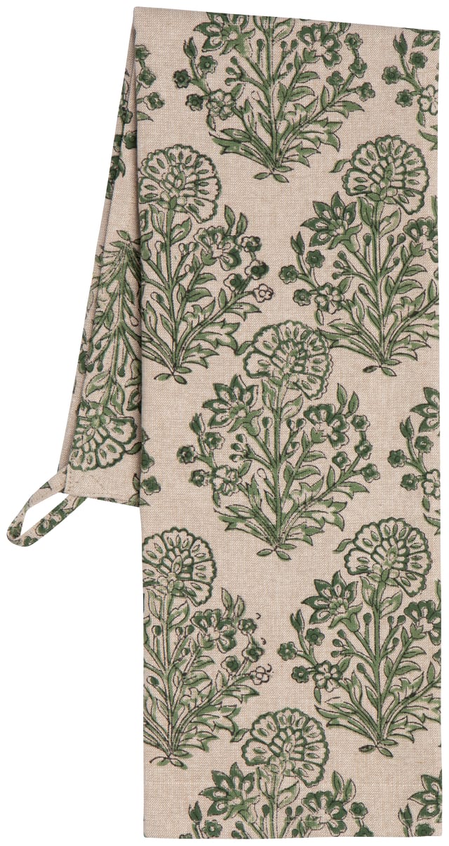 Viridian Block Print Dishtowel