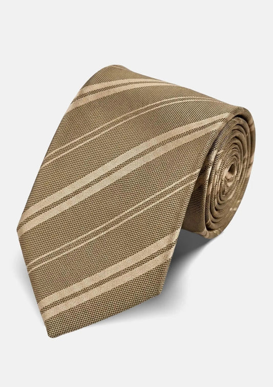 Warm Taupe Multi-Stripe Tie - SARTORO