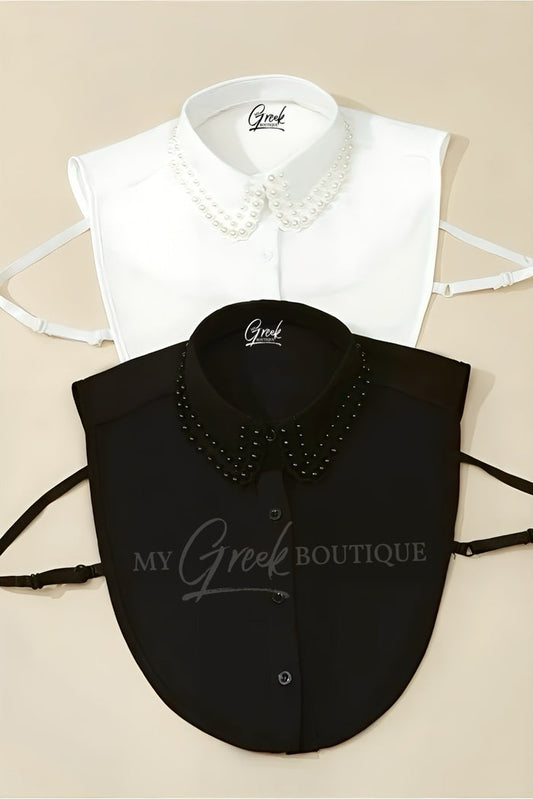 White | Black Pearl Collar