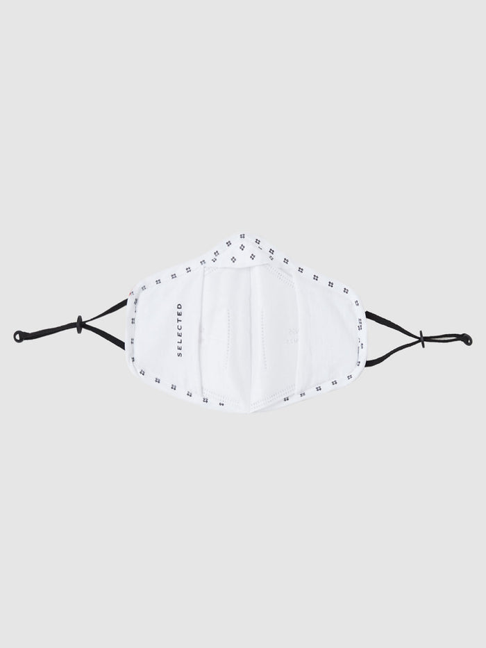 White Floral Print N95 Mask With 3 Changeable Pm2.5 Filter