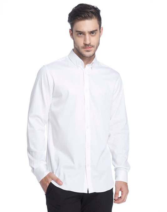 White Slim Fit Full Sleeves Shirt