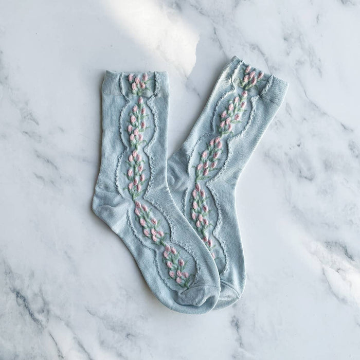 Women's Antique Tulip Flower Socks