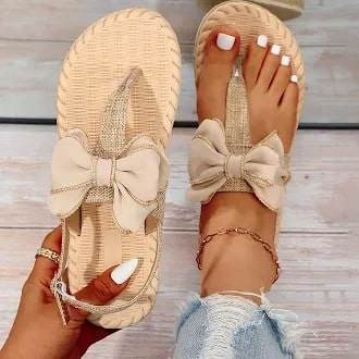 Woman Wearing Bow Sandals Abu Dhabi