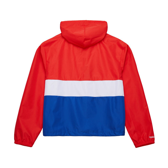 Back View red, white, and blue color-blocked design.