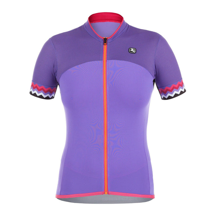 Women's Lungo Zig Zag Jersey by Giordana Cycling, PURPLE, Made in Italy