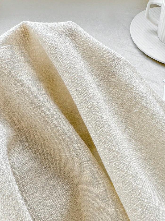 Women's Solid Beige Pleated Straight-Leg Pants