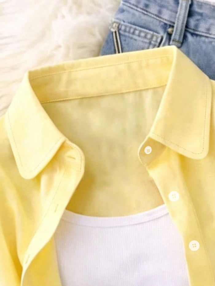 Women's Yellow Knight Horse Print Casual Blouse