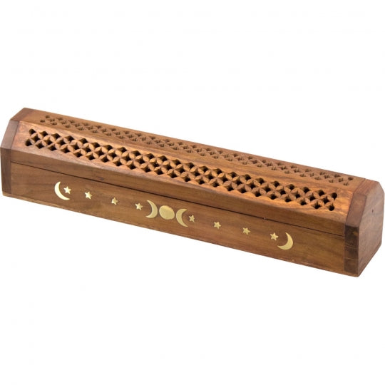 Wooden Triple Moon Incense Holder