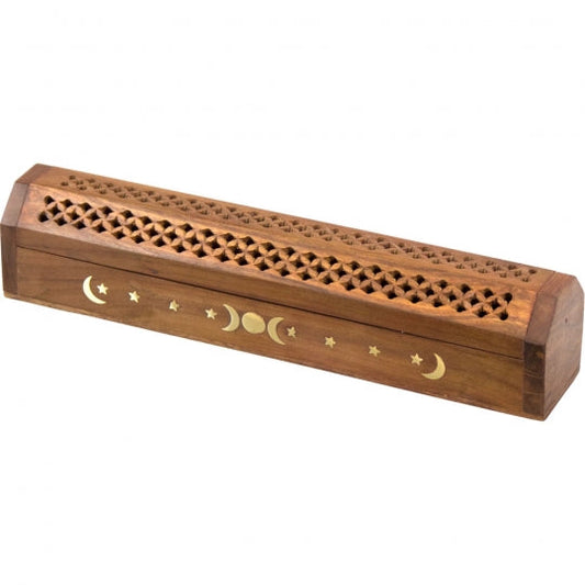 Wooden Triple Moon Incense Holder