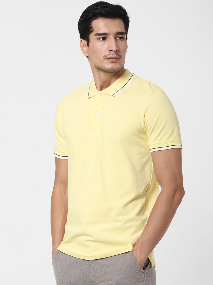 Yellow Polo Neck T-Shirt