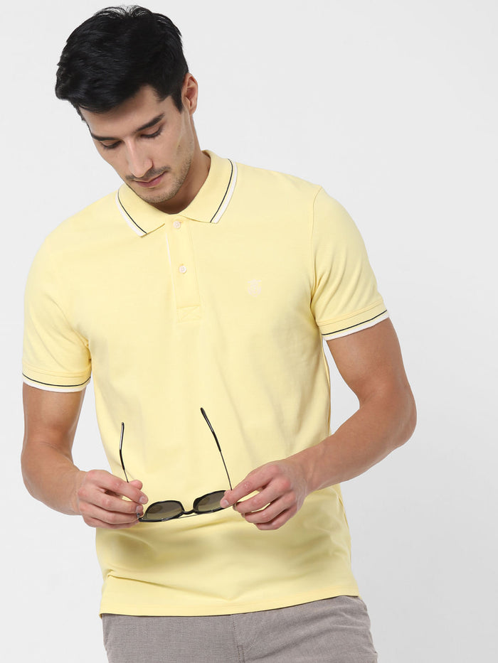 Yellow Polo Neck T-Shirt