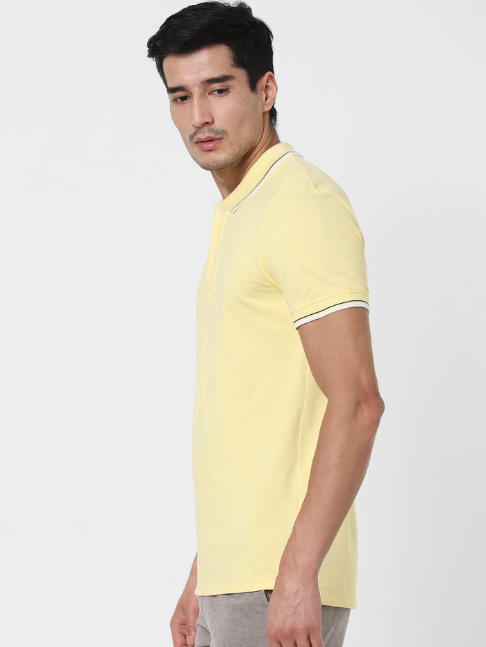Yellow Polo Neck T-Shirt