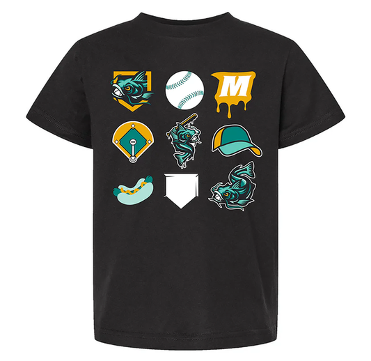 Youth Tee- Mud Monsters Emoji- Black