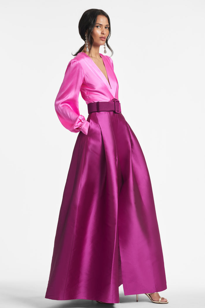 ZOE PINK MAGENTA SATIN MIKADO BALL GOWN - FINAL SALE