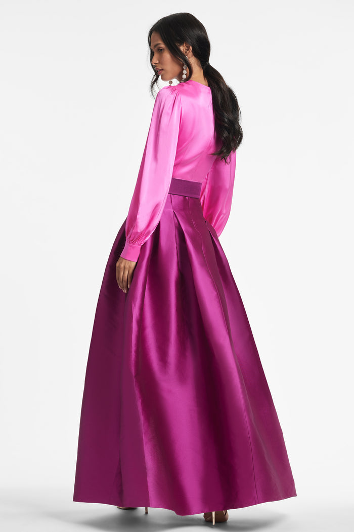 ZOE PINK MAGENTA SATIN MIKADO BALL GOWN - FINAL SALE
