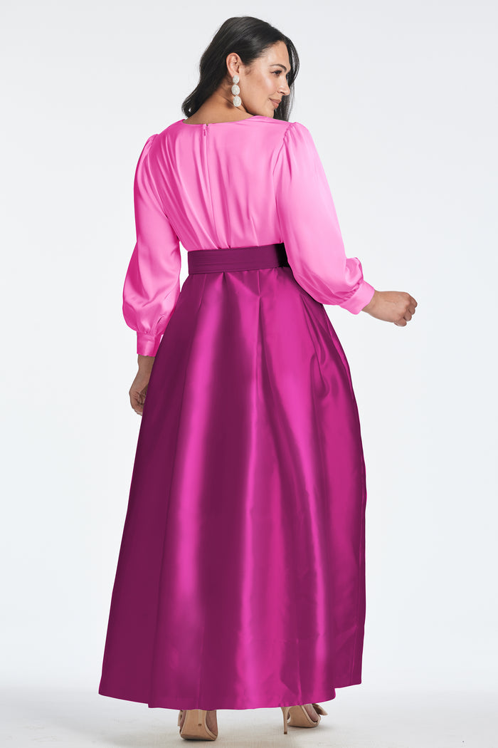 ZOE PINK MAGENTA SATIN MIKADO BALL GOWN - FINAL SALE