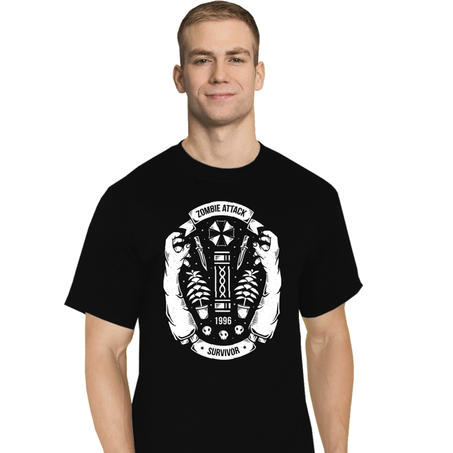 Shirts T-Shirts, Tall / Large / Black Zombie Attack Survivor