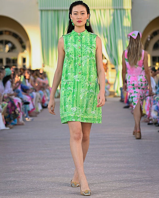 Lilly Pulitzer - Zorella Shift Dress - Jackfruit Green Roseys Petals Overlay